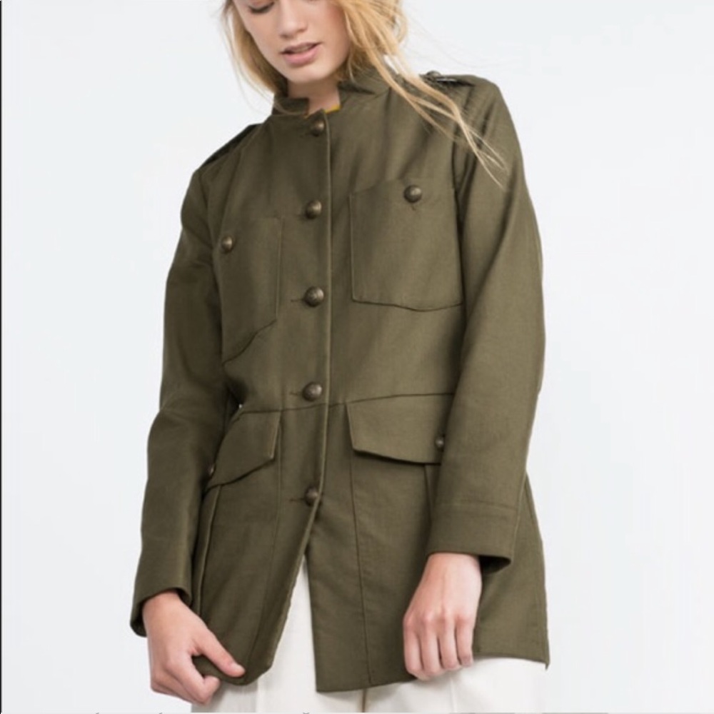 Zara Green Military Jacket